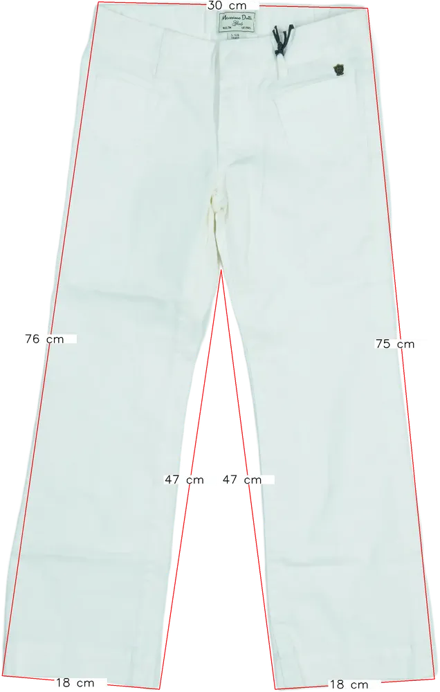 Fehér Massimo Dutti Hosszúnadrág EU 116 / UK 6 év / US 6 év/S