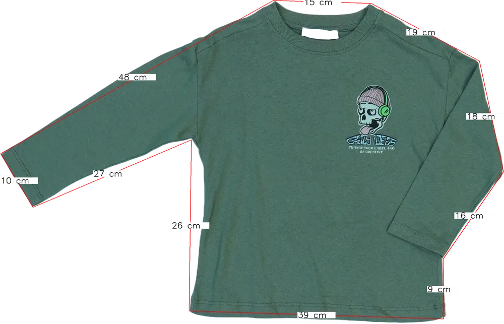 Zöld Zara Hosszú ujjú felső EU 116 / UK 6 év / US 6 év/S