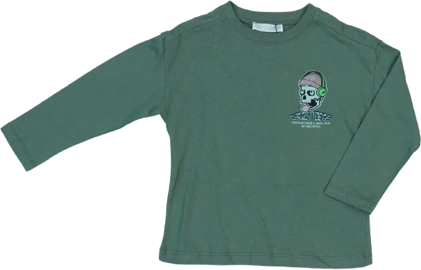 Zöld Zara Hosszú ujjú felső EU 116 / UK 6 év / US 6 év/S