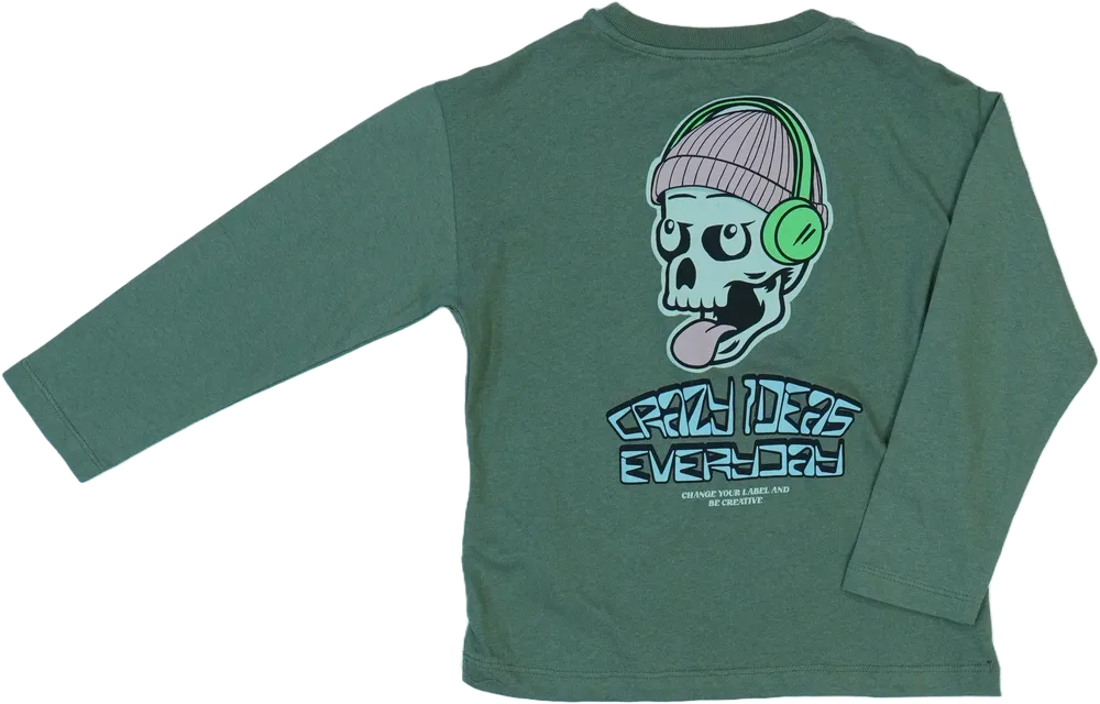 Zöld Zara Hosszú ujjú felső EU 122 / UK 7 év / US 7 év/M