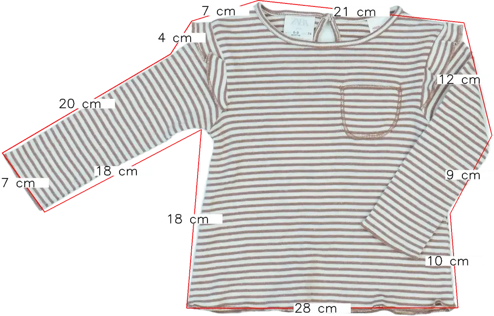 Barna Zara Hosszú ujjú felső EU 74 / UK 6-9 hónap / US 6-9 hónap