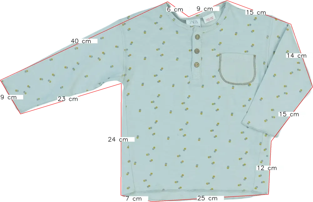 Zöld Zara Hosszú ujjú felső EU 92 / UK 2 év / US 2T