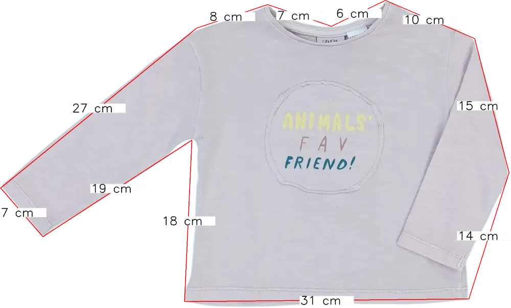 Rózsaszín Zara Hosszú ujjú felső EU 80 / UK 9-12 hónap / US 12 hónap