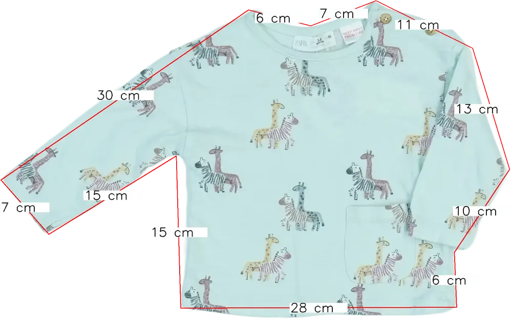 Kék Zara Hosszú ujjú felső EU 68 / UK 3-6 hónap / US 3-6 hónap