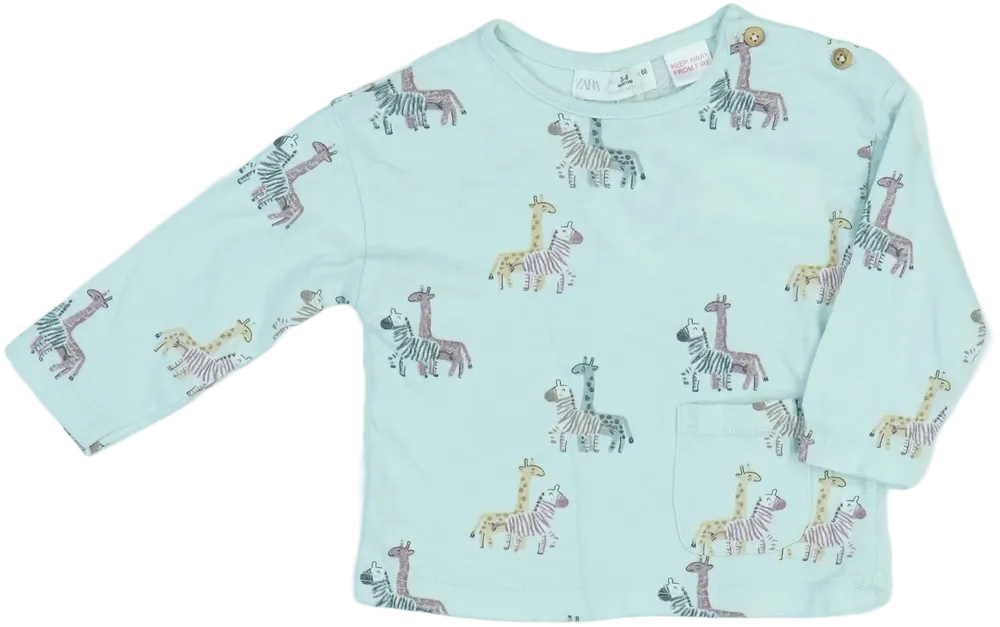 Kék Zara Hosszú ujjú felső EU 68 / UK 3-6 hónap / US 3-6 hónap