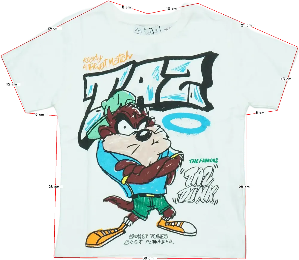 Fehér Zara Póló EU 116 / UK 6 év / US 6 év/S