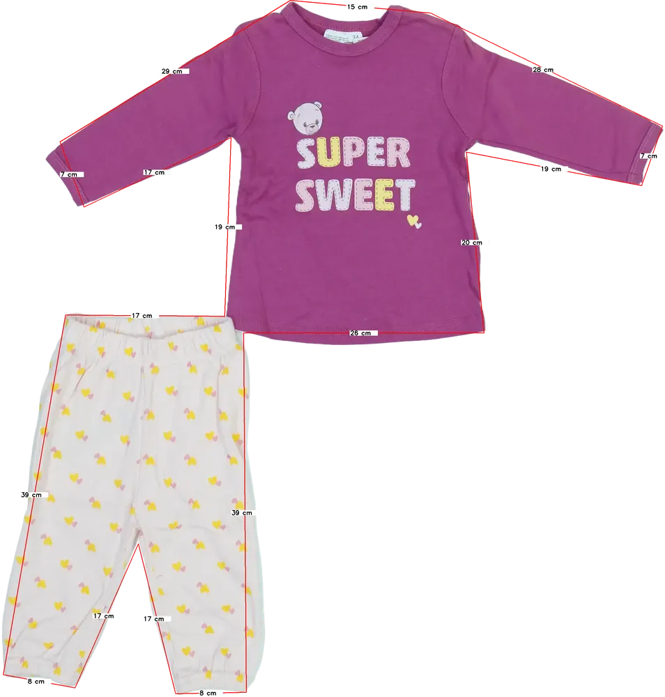 Lila Ergee Pizsama EU 74 / UK 6-9 hónap / US 6-9 hónap