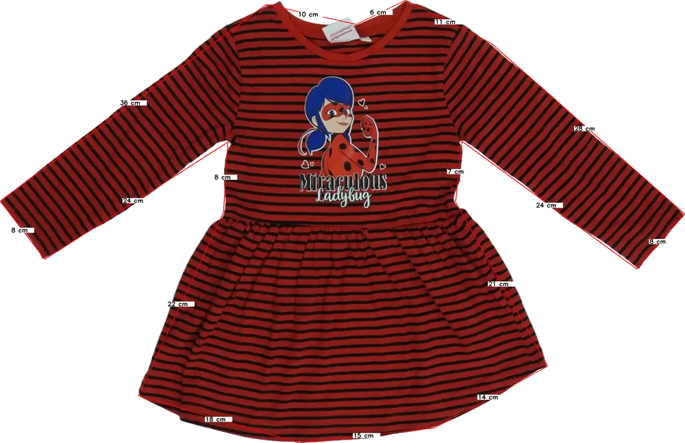 Piros Miraculous Ladybug Ruha EU 92 / UK 2 év / US 2T