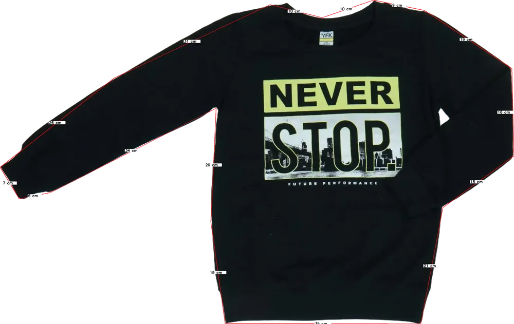 Fekete Y.F.K. Pulóver EU 128 / UK 8 év / US 8 év/M