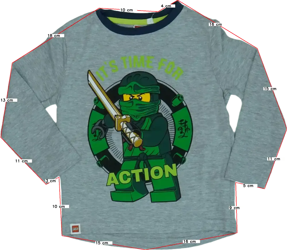 Szürke Lego Hosszú ujjú felső EU 92 / UK 2 év / US 2T