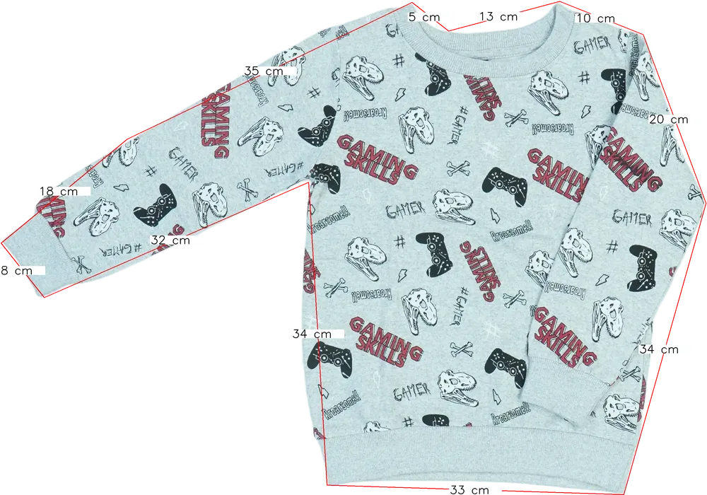 Szürke Y.F.K. Pulóver EU 128 / UK 8 év / US 8 év/M