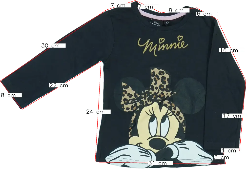 Fekete Disney Hosszú ujjú felső EU 92 / UK 2 év / US 2T