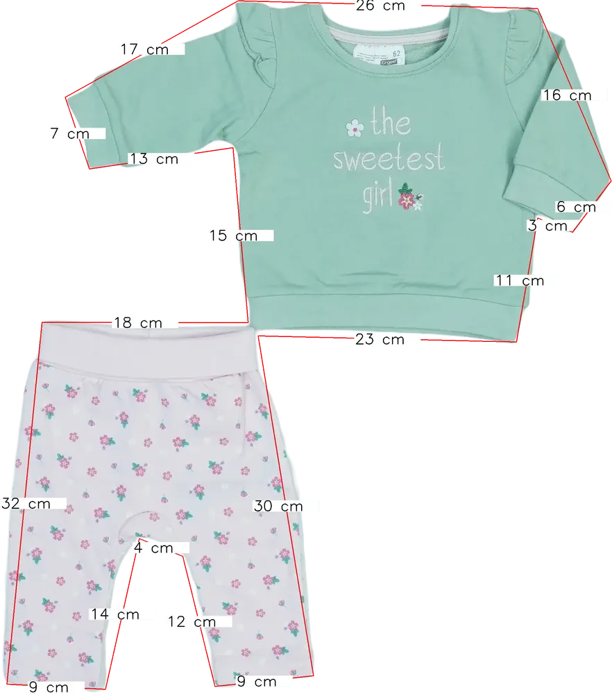 Multicoloured Ergee 2-piece set - Top &amp; Bottom EU 62 / UK 0-3 months / US 0-3 months