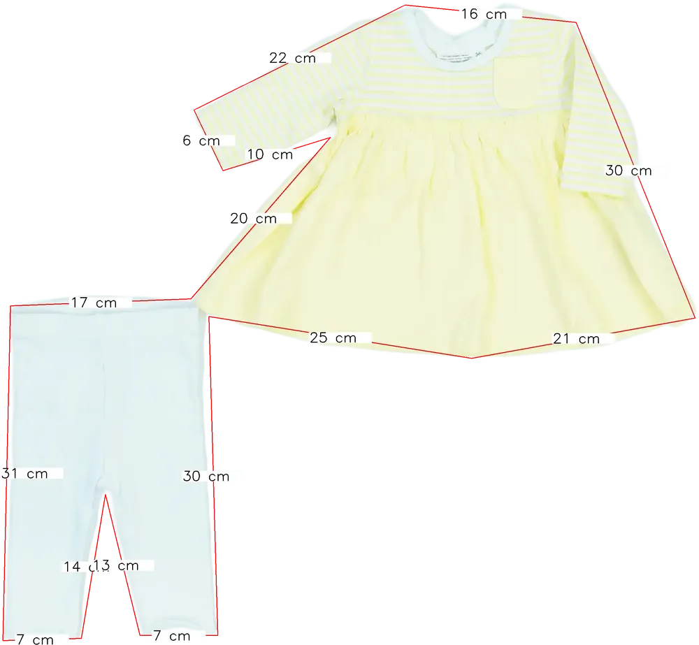 Yellow Ergee 2-piece set - Top &amp; Bottom EU 56 / UK Newborn / US Newborn