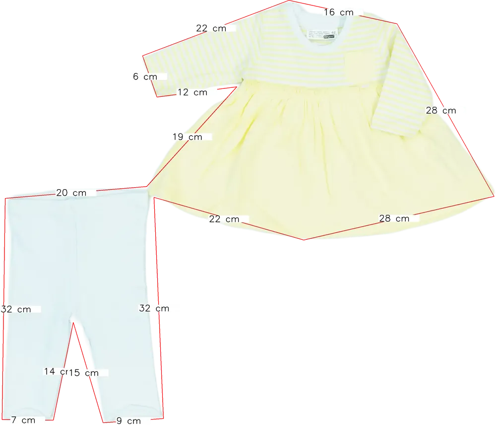 Yellow Ergee 2-piece set - Top &amp; Bottom EU 62 / UK 0-3 months / US 0-3 months