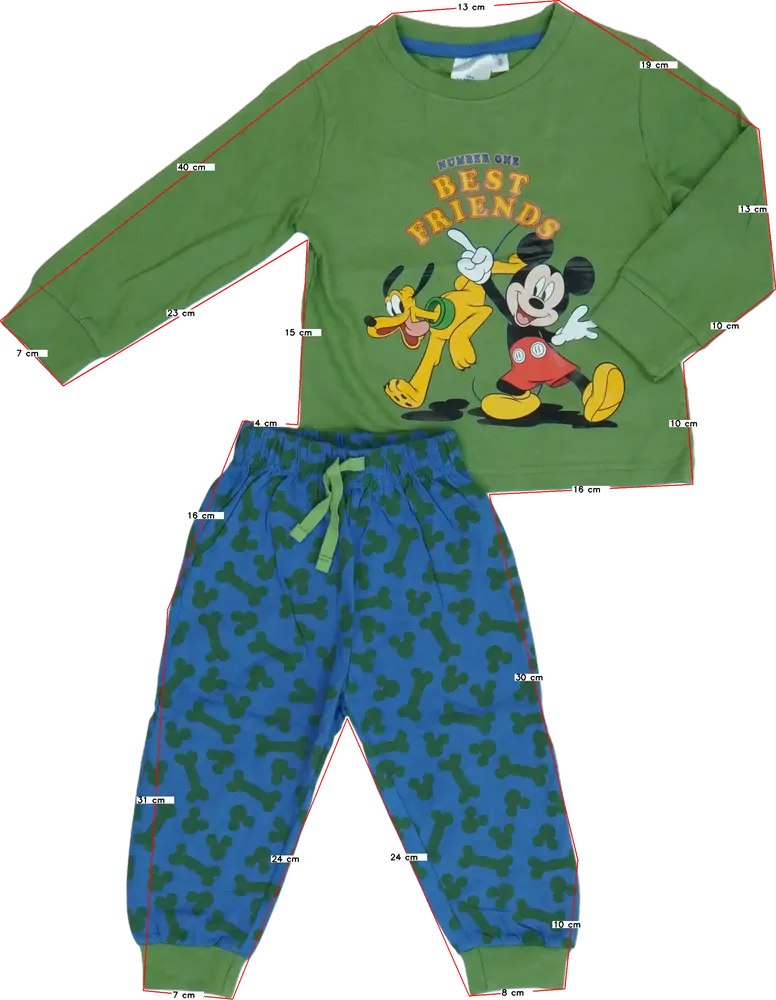 Többszínű Disney Pizsama EU 92 / UK 2 év / US 2T