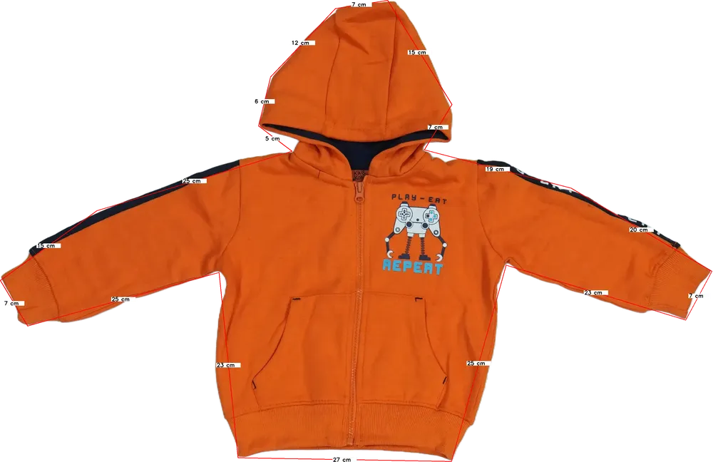 Sárga (narancs) Kiki&amp;Koko Kapucnis pulóver EU 92 / UK 2 év / US 2T