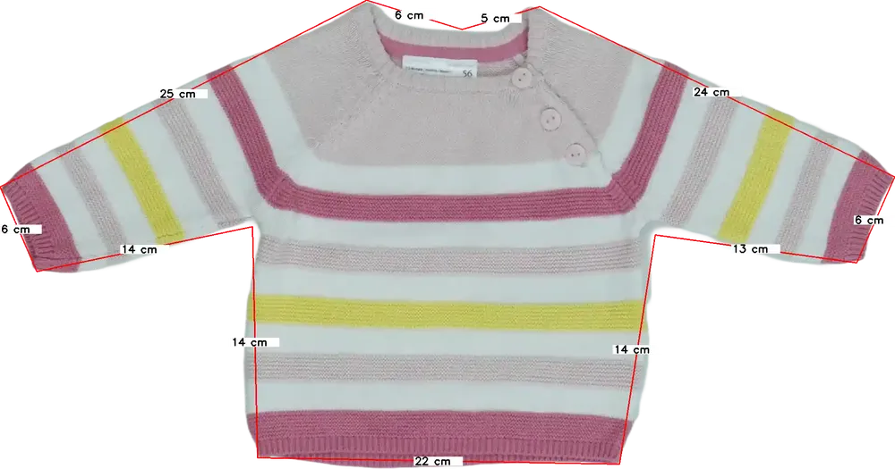 Többszínű Ergee Kötött pulcsi EU 50 / UK Újszülött / US Újszülött