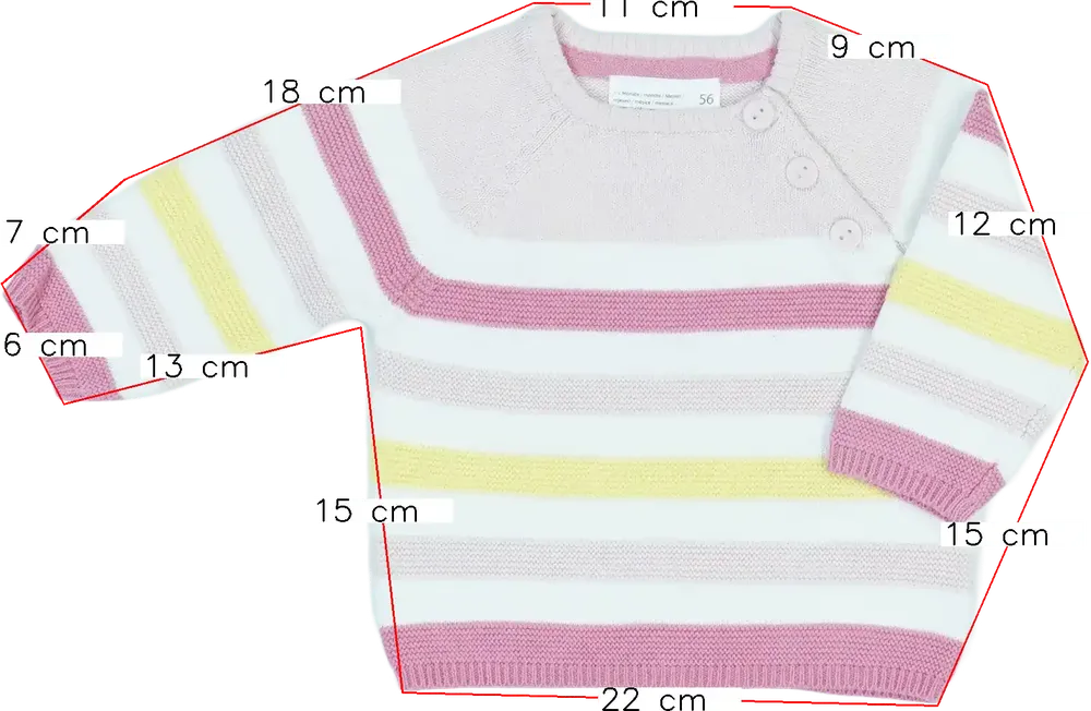 Többszínű Ergee Kötött pulcsi EU 56 / UK Újszülött / US Újszülött