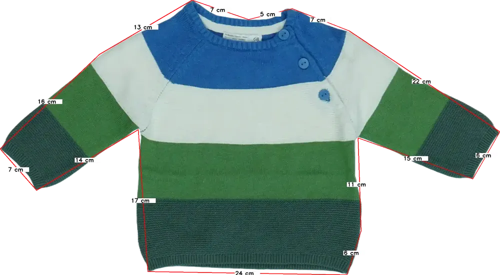 Többszínű Ergee Kötött pulcsi EU 50 / UK Újszülött / US Újszülött