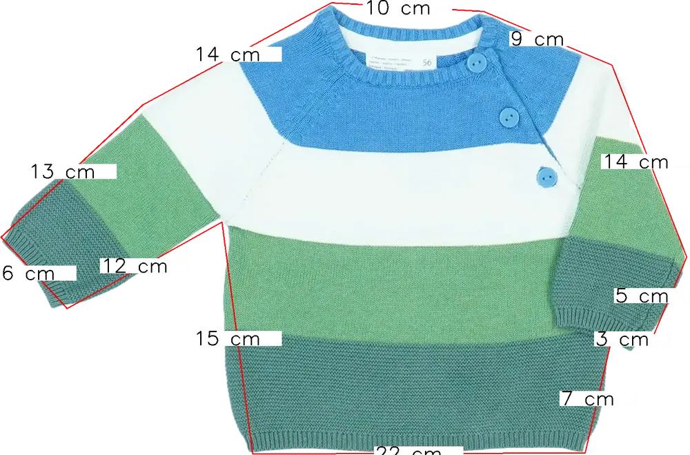 Többszínű Ergee Kötött pulcsi EU 56 / UK Újszülött / US Újszülött