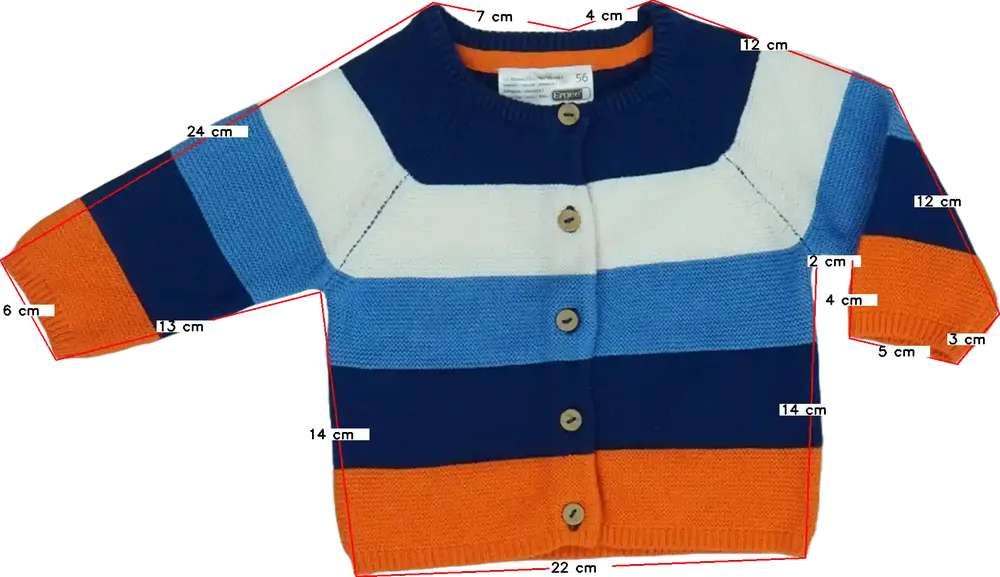 Többszínű Ergee Kardigán EU 50 / UK Újszülött / US Újszülött