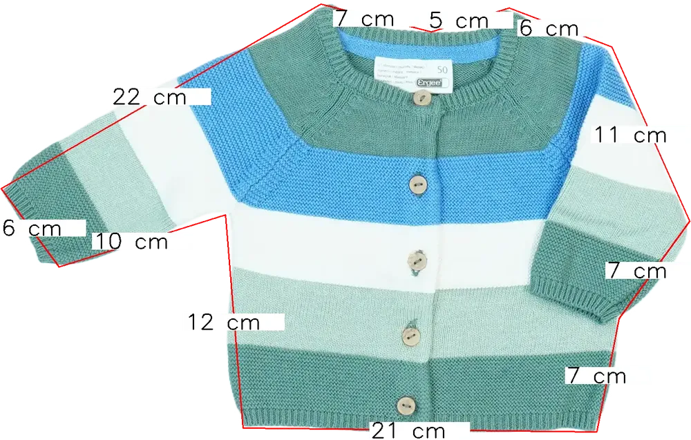 Többszínű Ergee Kardigán EU 50 / UK Újszülött / US Újszülött