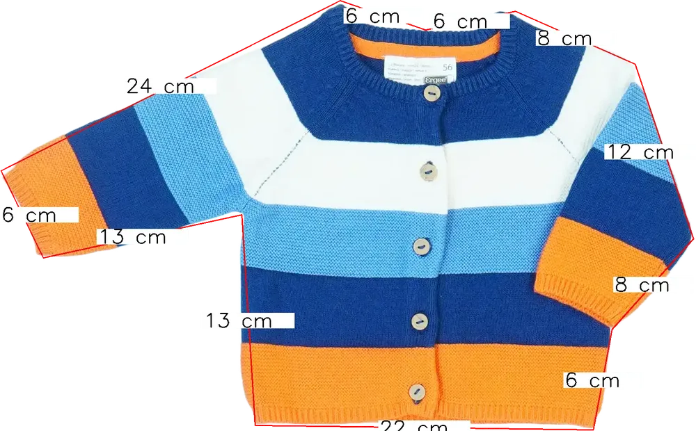 Többszínű Ergee Kardigán EU 56 / UK Újszülött / US Újszülött