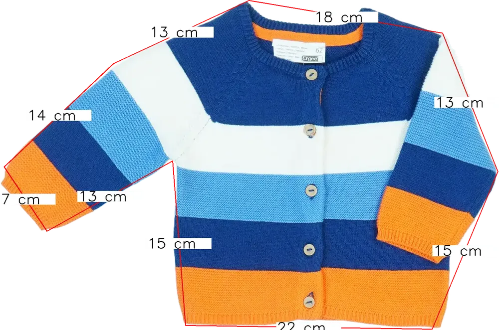 Többszínű Ergee Kardigán EU 62 / UK 0-3 hónap / US 0-3 hónap