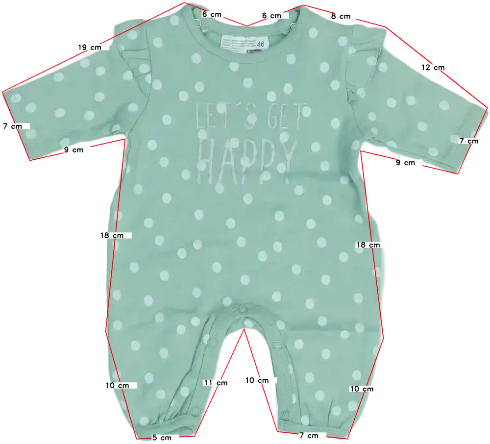 Zöld Ergee Hosszú ujjú rugdalózó EU 46 / UK Koraszülött / US Koraszülött