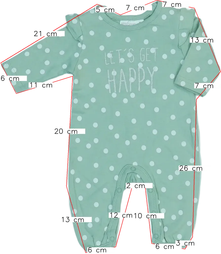 Zöld Ergee Hosszú ujjú rugdalózó EU 50 / UK Újszülött / US Újszülött