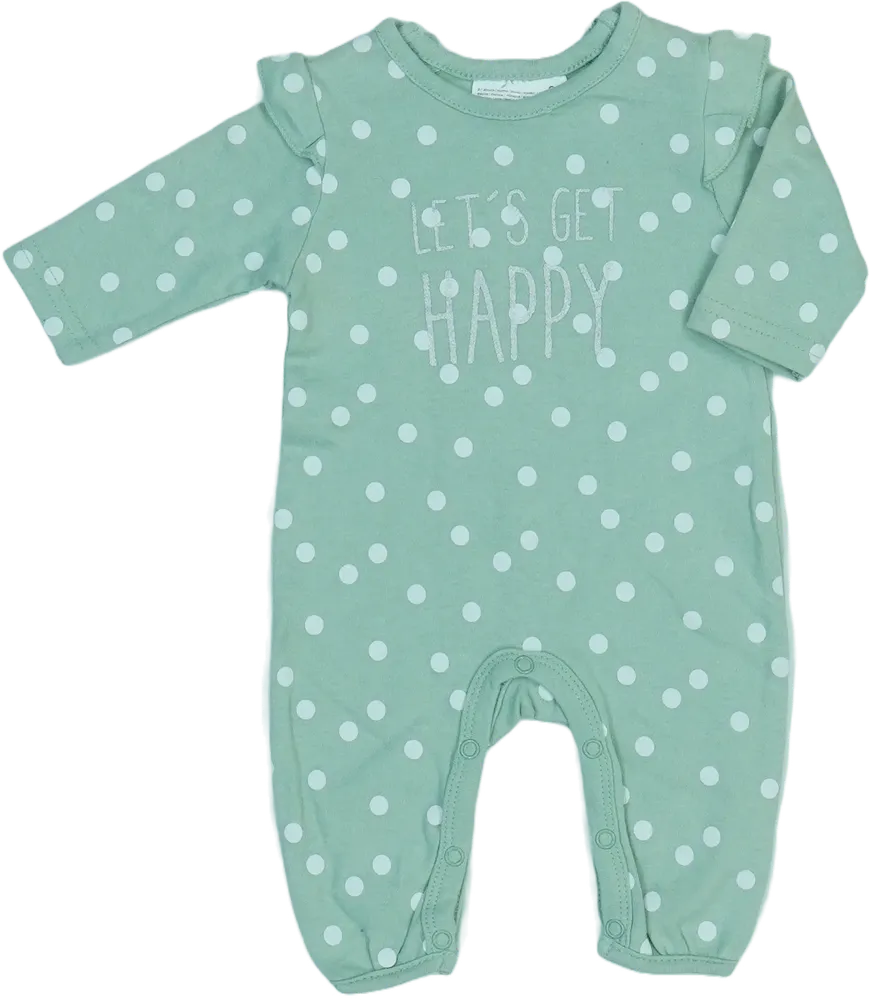 Zöld Ergee Hosszú ujjú rugdalózó EU 50 / UK Újszülött / US Újszülött