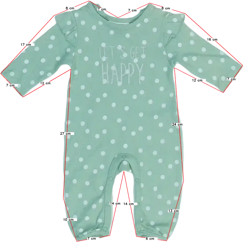 Zöld Ergee Hosszú ujjú rugdalózó EU 56 / UK Újszülött / US Újszülött