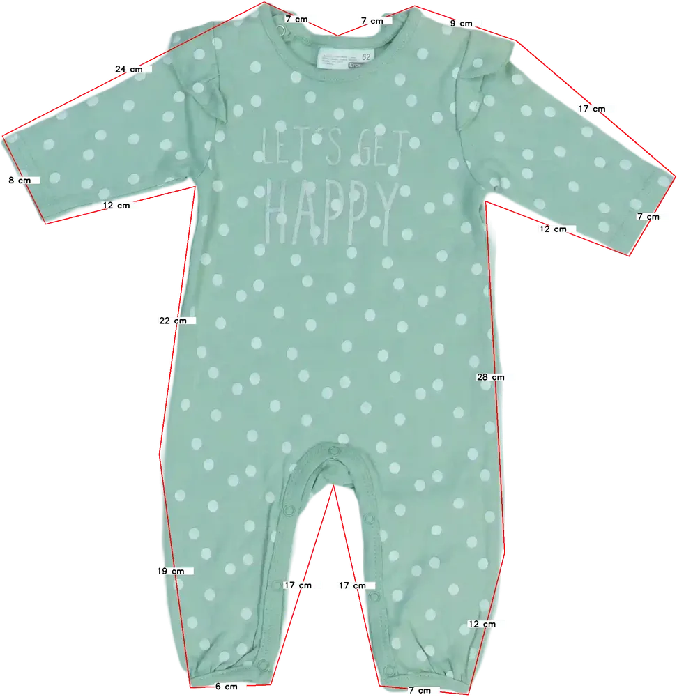 Zöld Ergee Hosszú ujjú rugdalózó EU 62 / UK 0-3 hónap / US 0-3 hónap