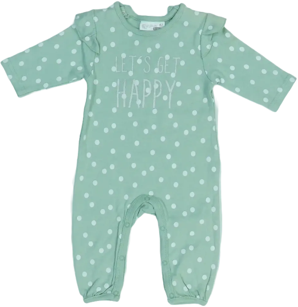 Zöld Ergee Hosszú ujjú rugdalózó EU 62 / UK 0-3 hónap / US 0-3 hónap