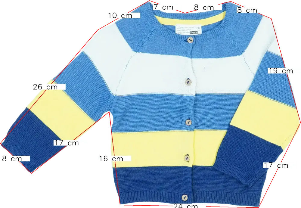 Többszínű Ergee Kardigán EU 80 / UK 9-12 hónap / US 12 hónap