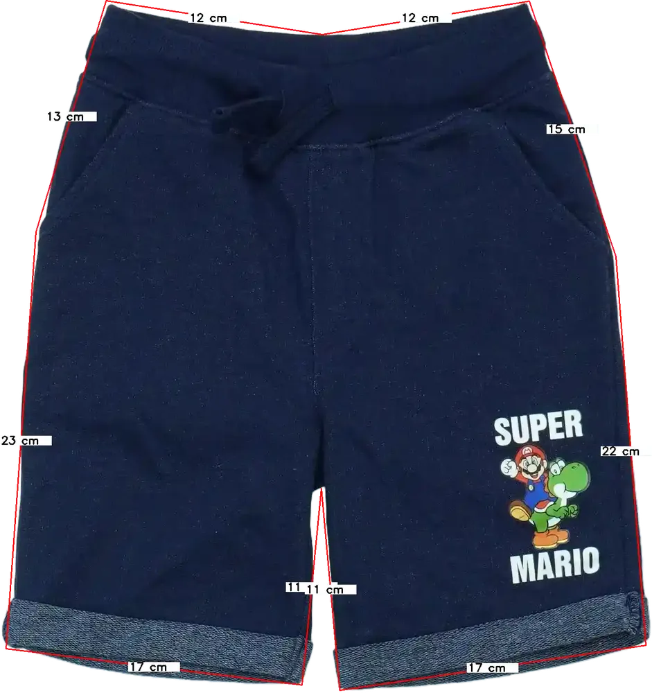 Kék Super Mario Rövidnadrág EU 110 / UK 5 év / US 5 év/XS