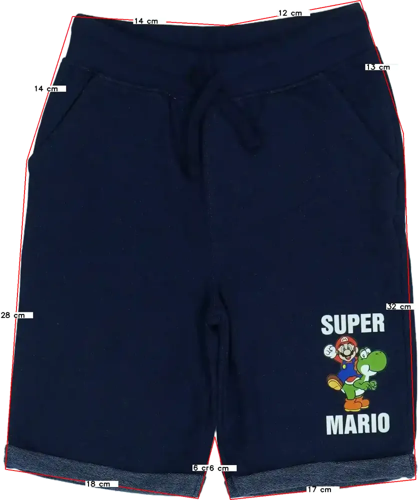 Kék Super Mario Rövidnadrág EU 122 / UK 7 év / US 7 év/M