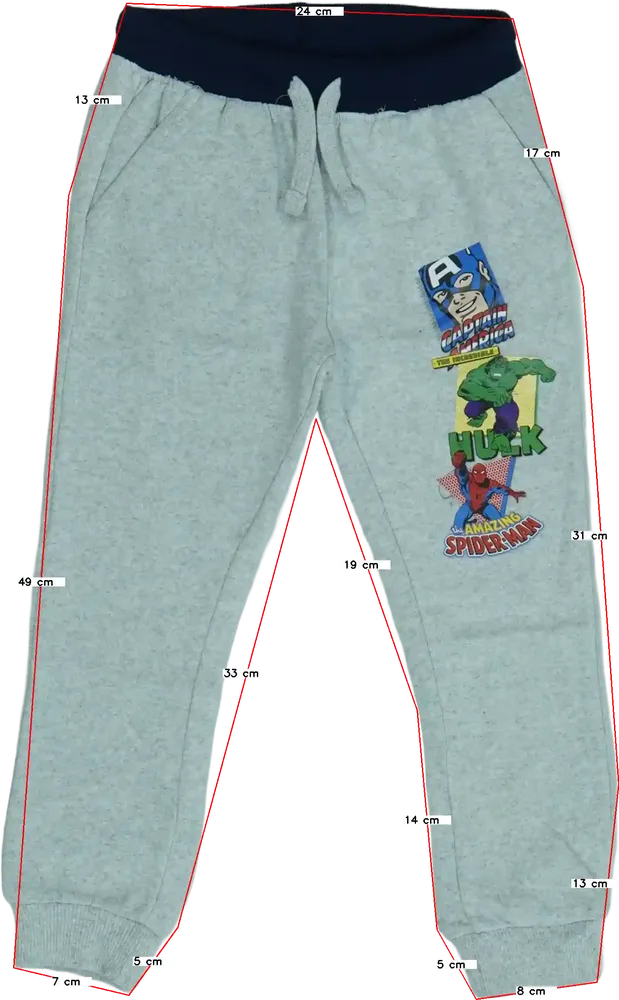 Szürke Marvel Melegítőnadrág EU 104 / UK 4 év / US 4T/XS