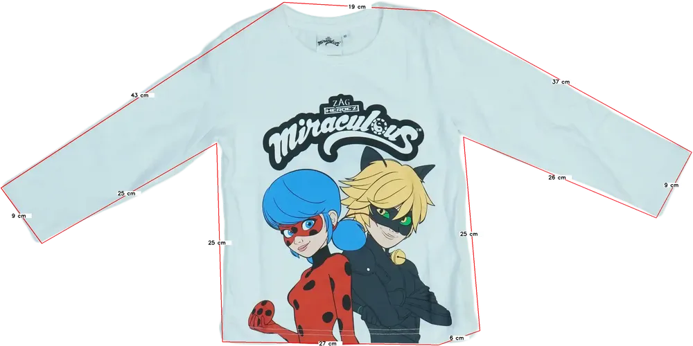 White Miraculous Ladybug Long sleeve top EU 110 / UK 5 years / US 5 years/XS