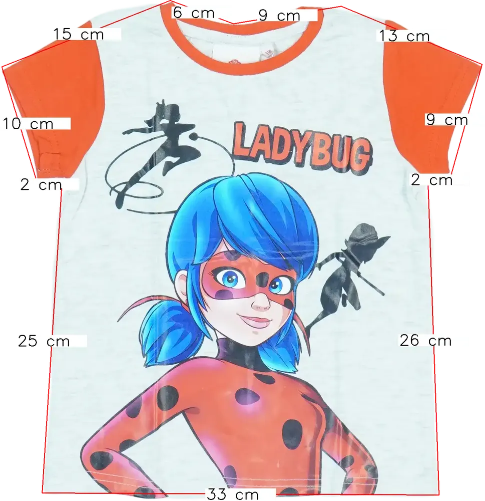 Többszínű Miraculous Ladybug Póló EU 110 / UK 5 év / US 5 év/XS