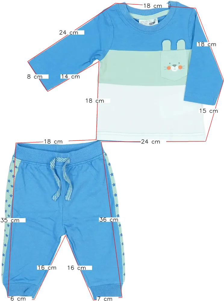 Blue Ergee 2-piece set - Top &amp; Bottom EU 68 / UK 3-6 months / US 3-6 months