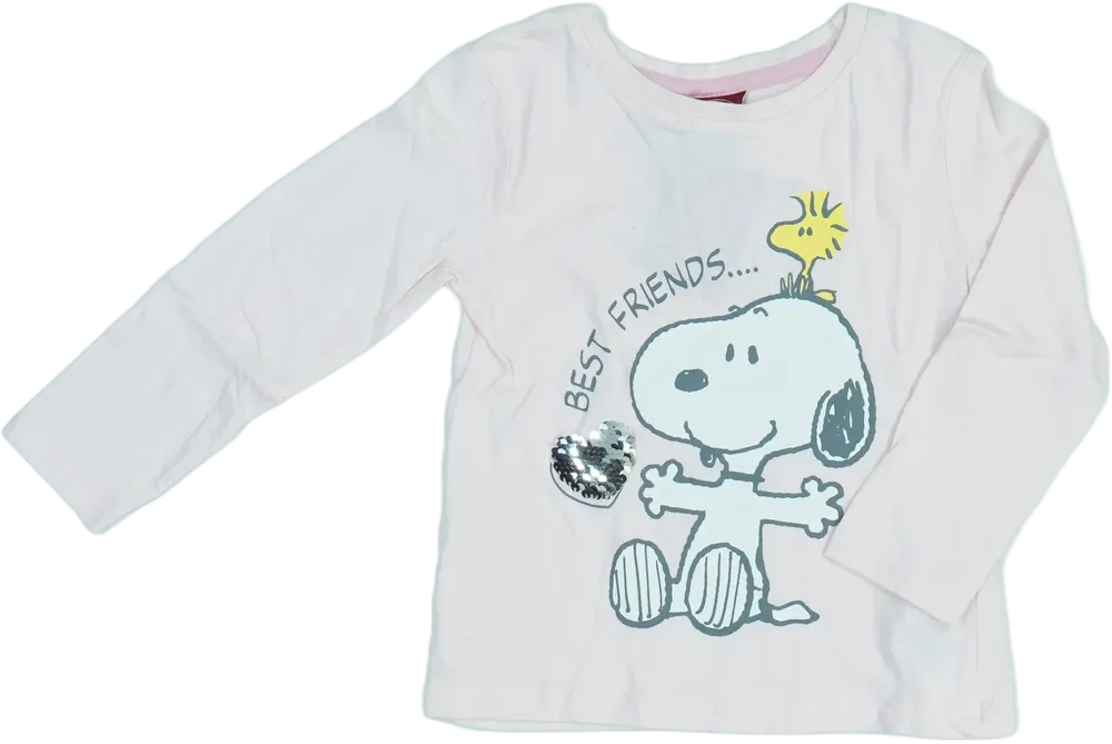 Rózsaszín Peanuts Hosszú ujjú felső EU 104 / UK 4 év / US 4T/XS