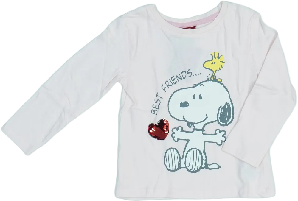 Rózsaszín Peanuts Hosszú ujjú felső EU 104 / UK 4 év / US 4T/XS