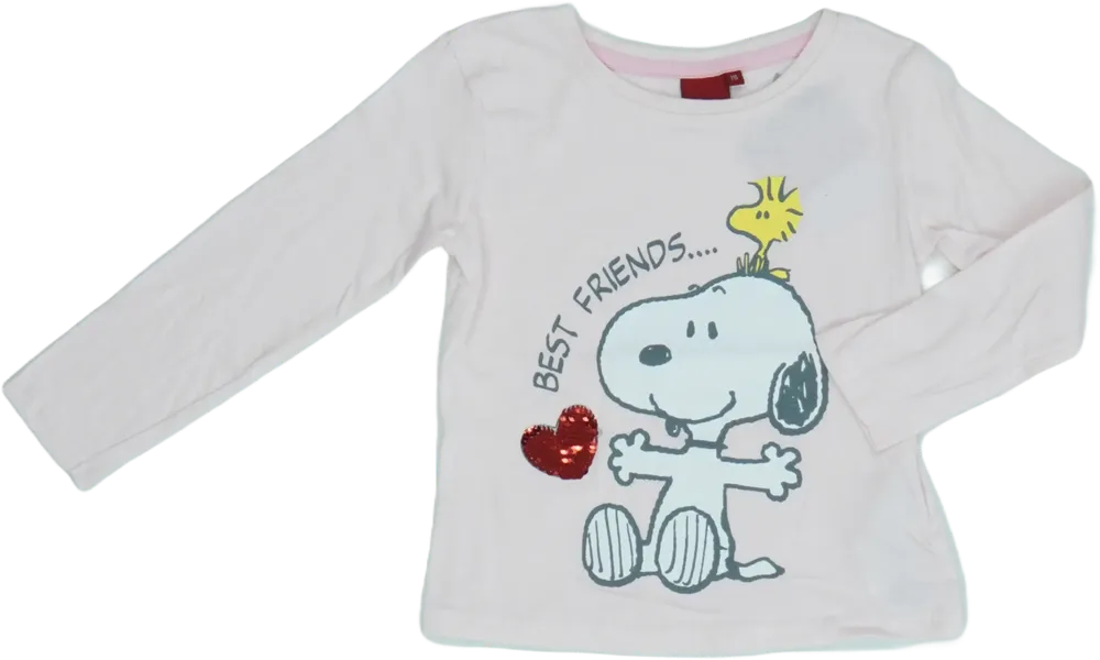 Rózsaszín Peanuts Hosszú ujjú felső EU 110 / UK 5 év / US 5 év/XS