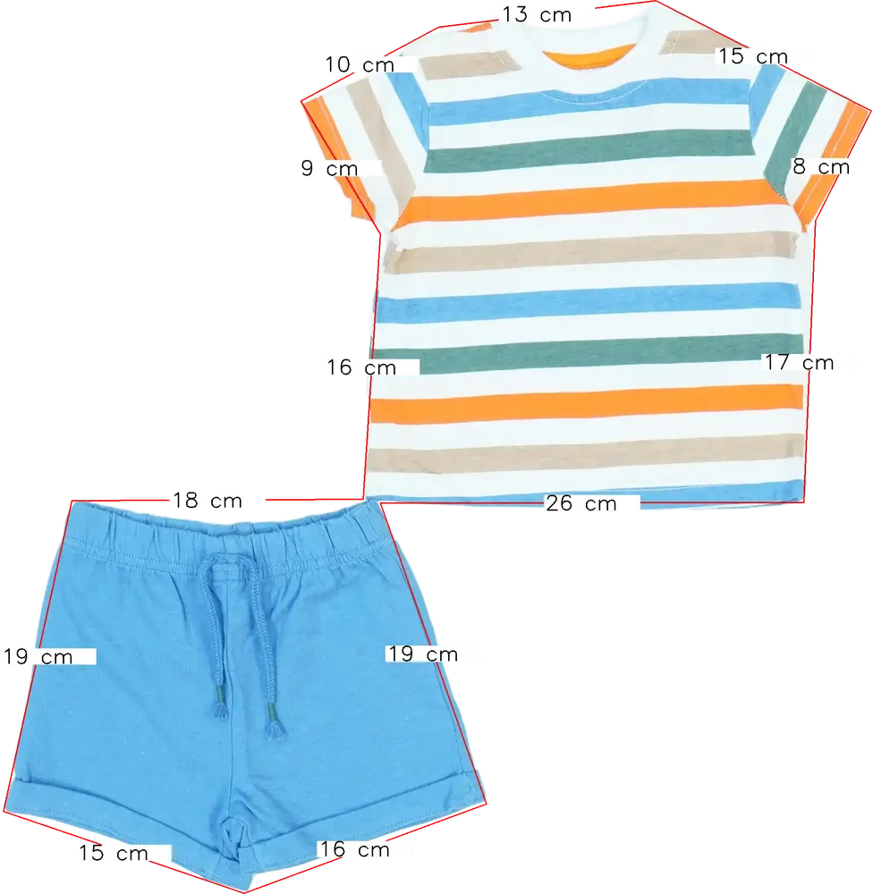 Többszínű Ergee 2 részes szett - Felsőruházat és nadrág EU 68 / UK 3-6 hónap / US 3-6 hónap