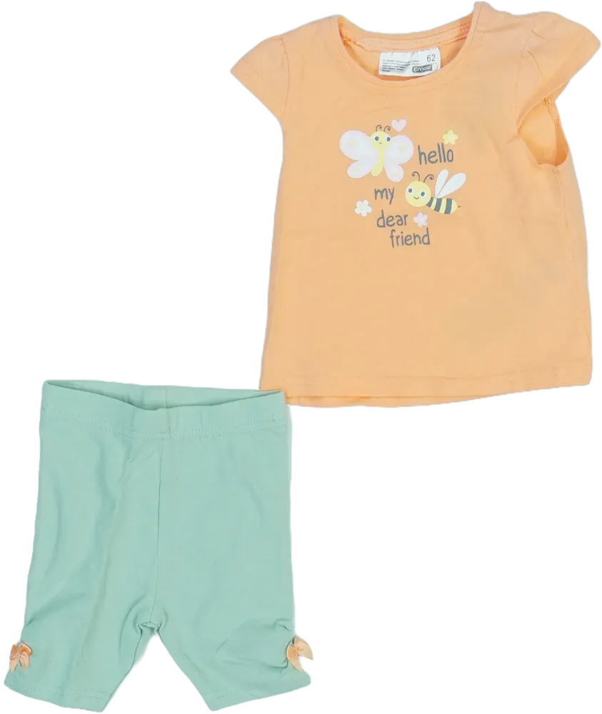 Yellow (Orange) Ergee 2-piece set - Top &amp; Bottom EU 62 / UK 0-3 months / US 0-3 months