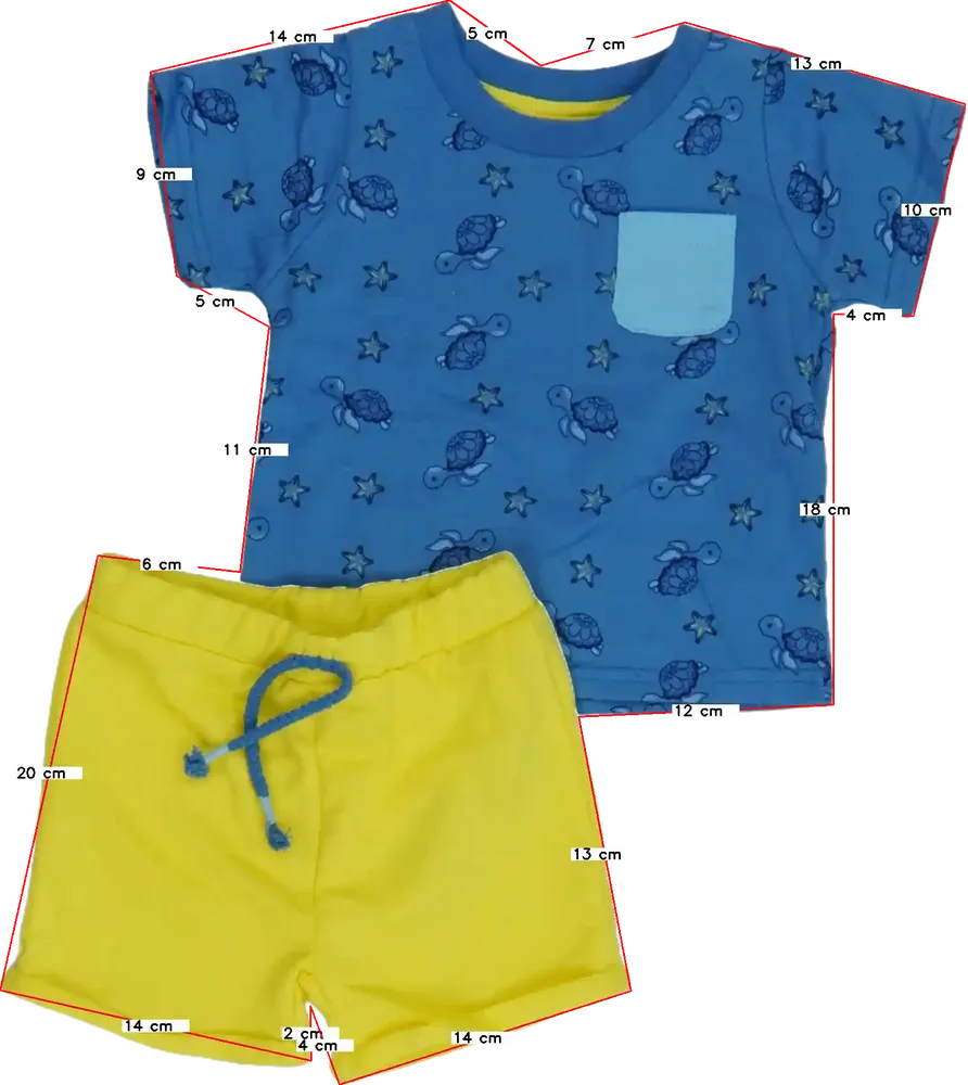 Multicoloured Ergee 2-piece set - Top &amp; Bottom EU 50 / UK Newborn / US Newborn