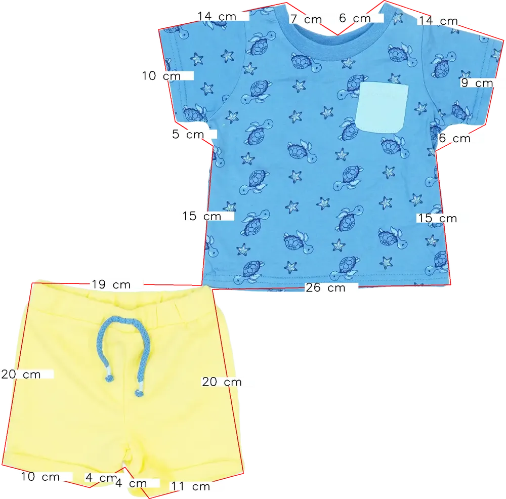 Multicoloured Ergee 2-piece set - Top &amp; Bottom EU 68 / UK 3-6 months / US 3-6 months