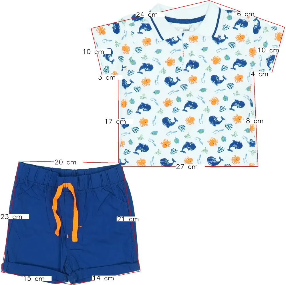 Multicoloured Ergee 2-piece set - Top &amp; Bottom EU 68 / UK 3-6 months / US 3-6 months